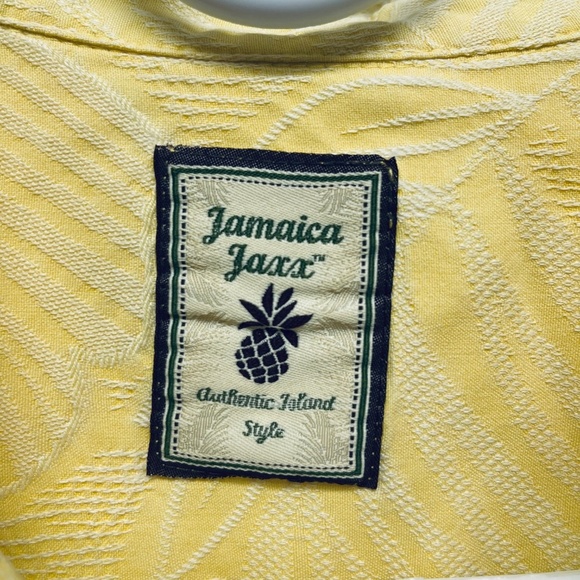 Jamaica Jaxx Men’s Shirt Hawaiian 100% Silk Short Sleeve Yellow Sz XL - Picture 6 of 9